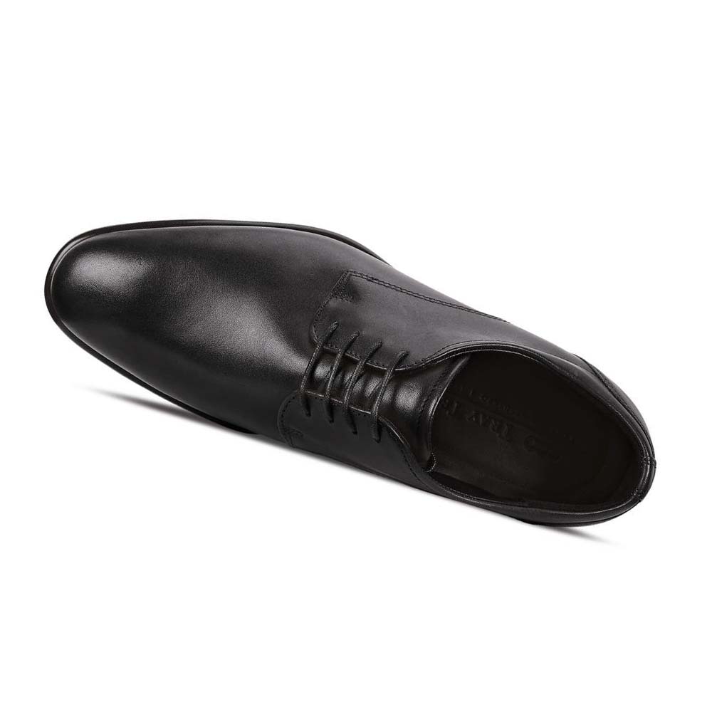 Men's Ecco Citytray Plain Toe Dress Shoes Black | USA 512XYU